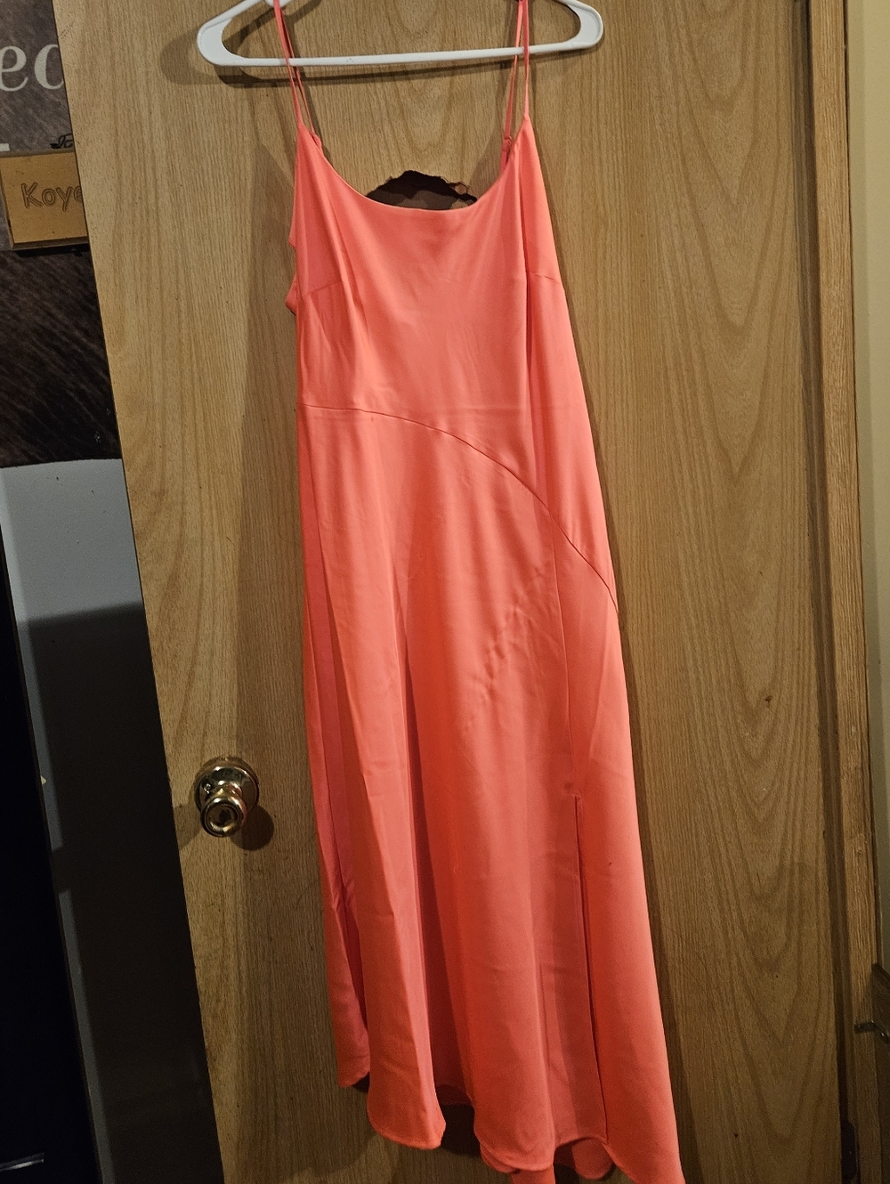a new day Coral Slip Maxi Dress with Spaghetti Straps